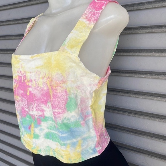Just Polly Tie Die Sleeveless Top Size L - Picture 3 of 5